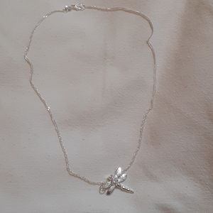 925 cubic zirconia dragonfly 16 in necklace